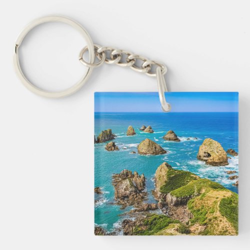 Nugget Point islets New Zealand Keychain