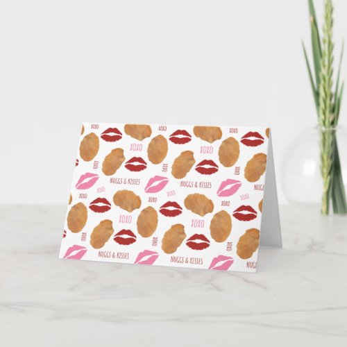 Nuggs  Kisses Chicken Nugget Lips Valentines Card