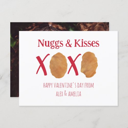 Nuggs  Kisses Chicken Nuggets Pun Valentine Photo Postcard