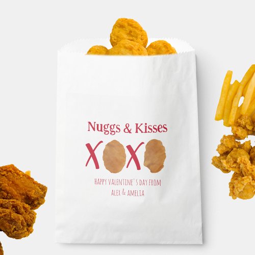 Nuggs  Kisses Chicken Nuggets Punny Valentine Favor Bag