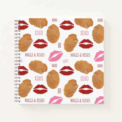 Nuggs  Kisses Valentines Chicken Nuggets Lips Notebook