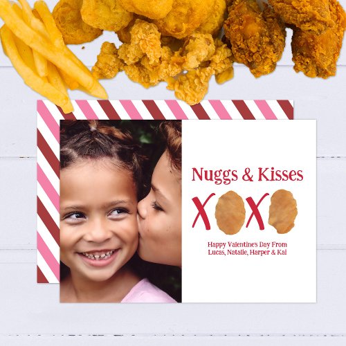 Nuggs  Kisses XOXO Stripe Valentine Photo Card