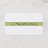 Nuisance Animal Trapper Business Card (Back)
