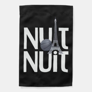 Nuit Nuit Basketball Night French Word Paris Tower Garden Flag