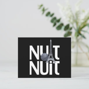 Nuit Nuit Basketball Night French Word Paris Tower Postcard