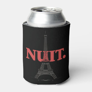 Nuit Nuit Night Night French Words Paris Tower Can Cooler