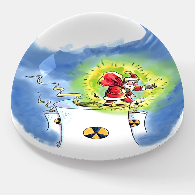 Nuked Santa Claus glass dome paperweight (Angled)