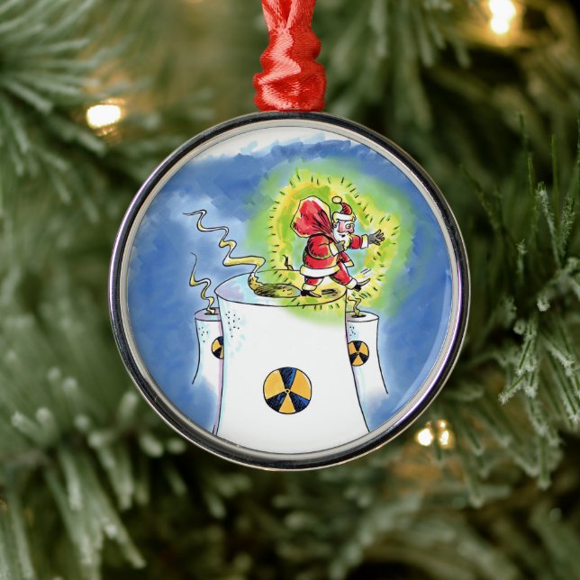 Nuked Santa Claus round premium ornament (Tree)