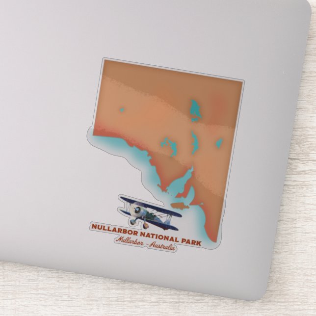 Nullarbor National Park Australia map Sticker (Detail)