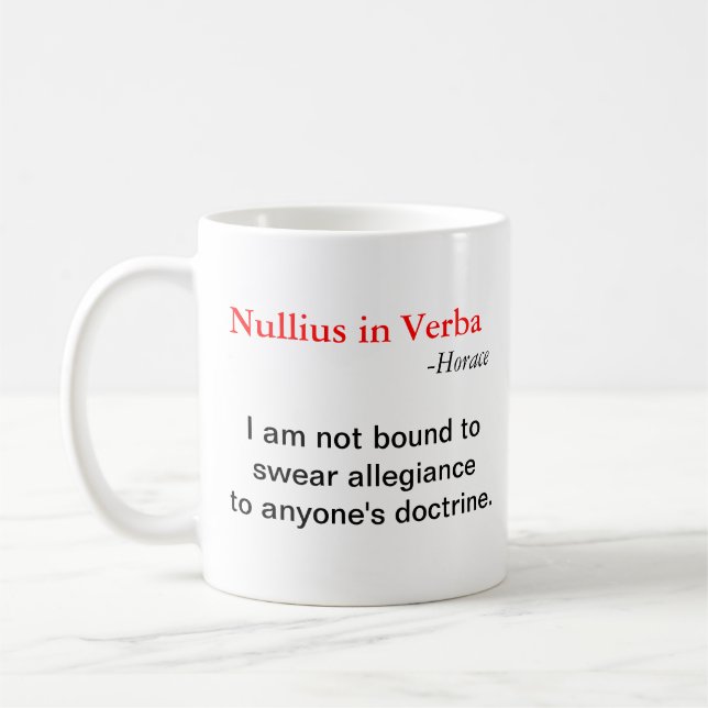 Nullius in Verba Coffee Mug (Left)
