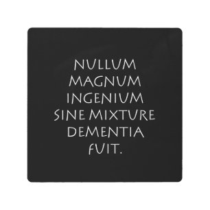 Nullum magnum ingenium sine mixture dementia fuit metal print