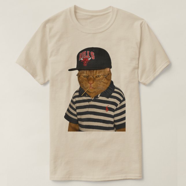 Numanuk Cat With Bulls Hat – Bulls  T-Shirt (Design Front)