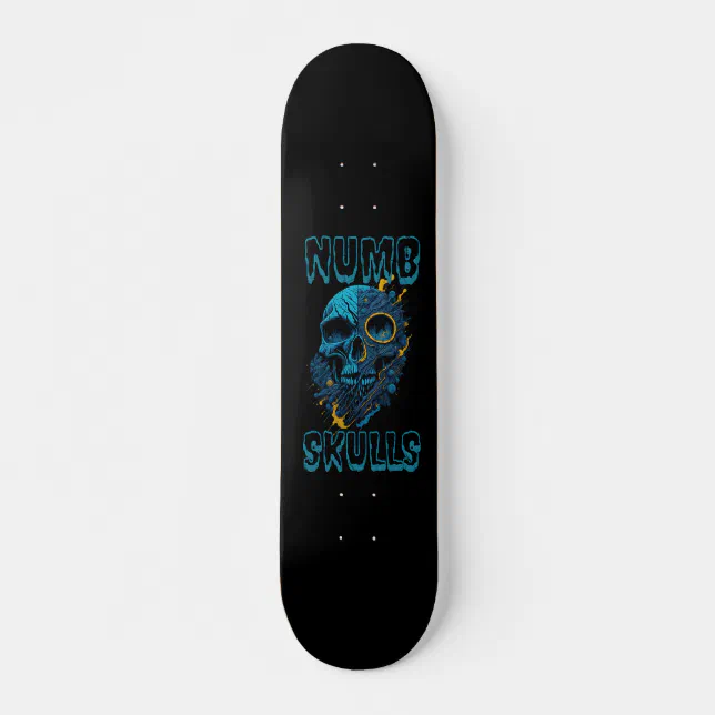 Numb Design Numb-Skulls Design Logo Skateboard | Zazzle