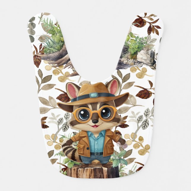 Numbat Detective Print  Baby Bib (Front)