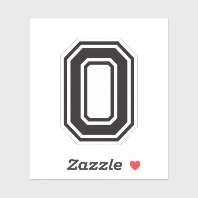 Number 0 sporty college font sticker (Sheet)