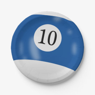 Number 10 billiard ball paper plates
