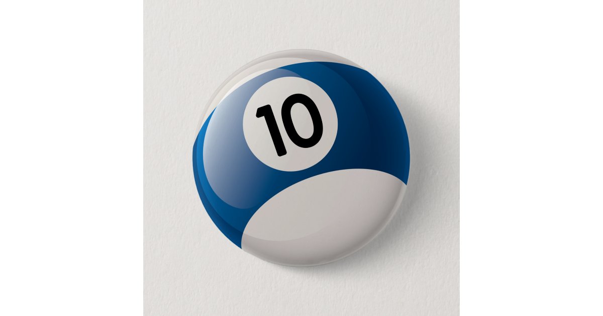 NUMBER 10 BILLIARDS BALL BUTTON | Zazzle