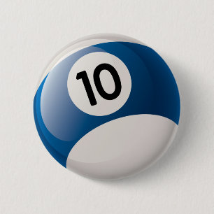 NUMBER 10 BILLIARDS BALL BUTTON