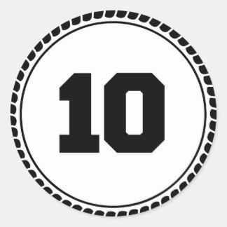 Number 10 circle classic round sticker