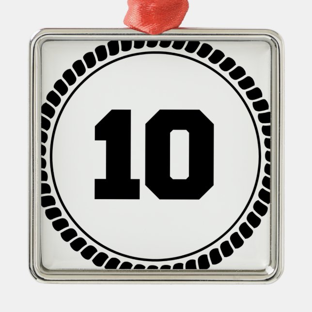Number 10 circle metal ornament (Front)