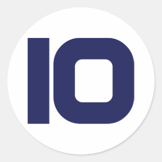 Number 10 classic round sticker