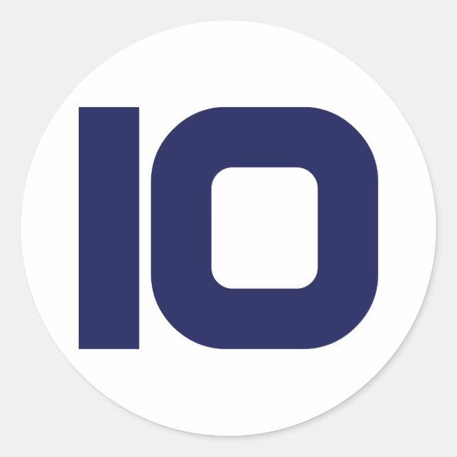 Number 10 classic round sticker (Front)