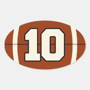 Number 10 Football Sticker