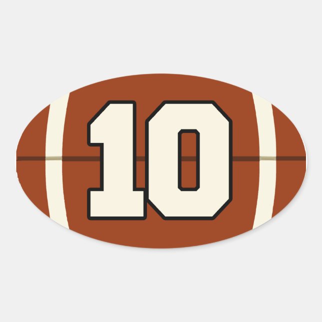 Number 10 Football Sticker (Front)