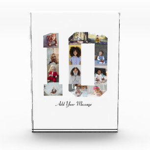 Number 10 Photo Collage Acrylic Award