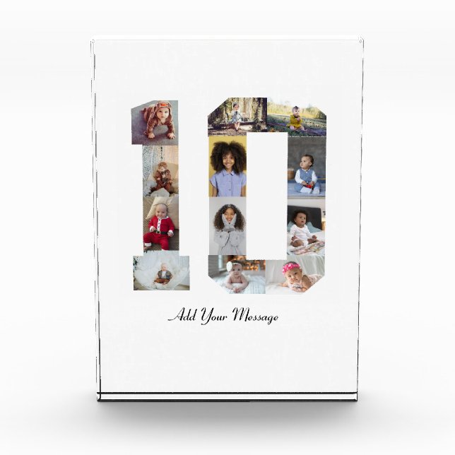 Number 10 Photo Collage Acrylic Award (Front)