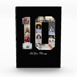 Number 10 Photo Collage Acrylic Award