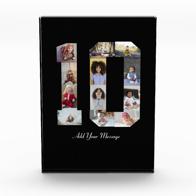 Number 10 Photo Collage Acrylic Award (Front)