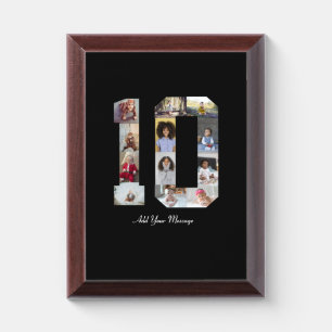 Number 10 Photo Collage Award Plaque