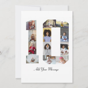 Number 10 Photo Collage Card