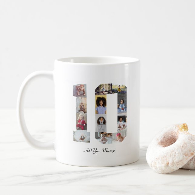 Number 10 Photo Collage Coffee Mug (With Donut)