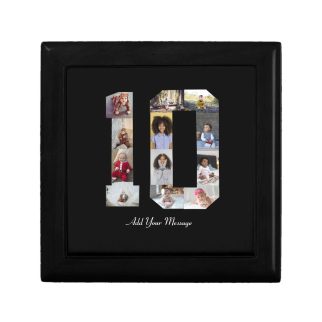 Number 10 Photo Collage Gift Box (Front)