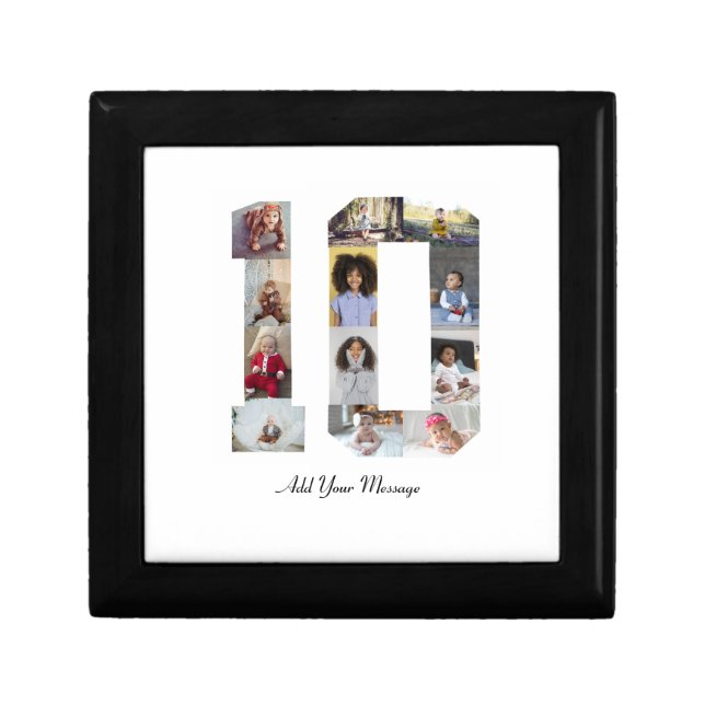 Number 10 Photo Collage Gift Box (Front)