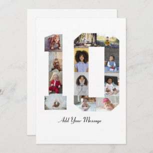 Number 10 Photo Collage Holiday Card