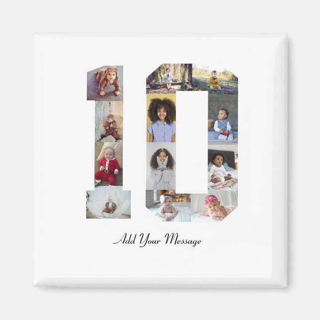 Number 10 Photo Collage Magnet (Front)