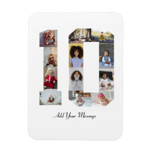 Number 10 Photo Collage Magnet