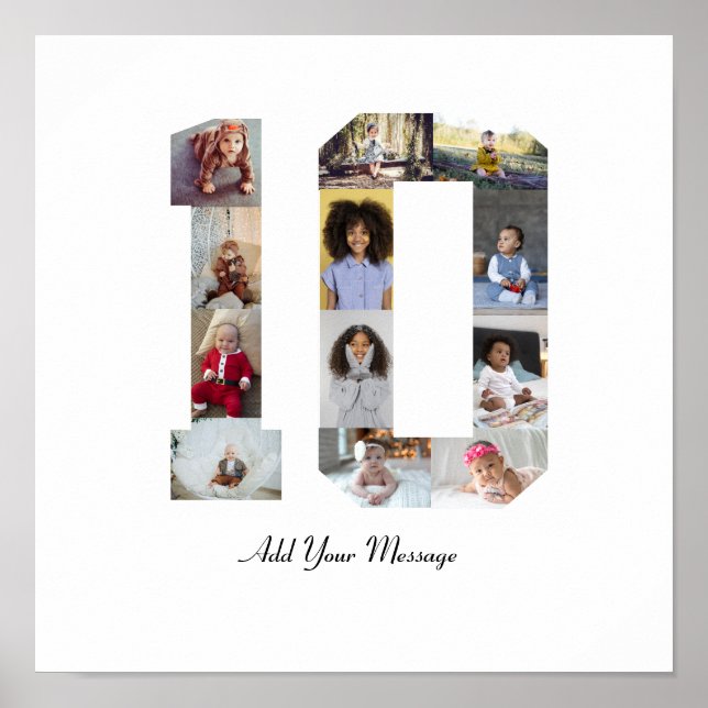 Number 10 Photo Collage Poster (Front)