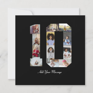 Number 10 Photo Collage Thank You Card