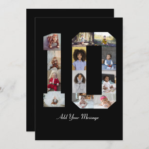 Number 10 Photo Collage Thank You Card