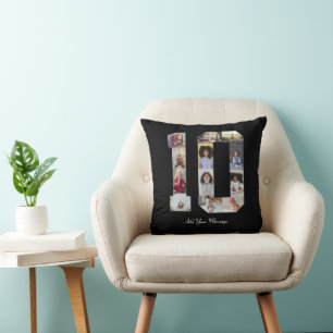 Number 10 Photo Collage Throw Pillow