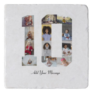 Number 10 Photo Collage Trivet
