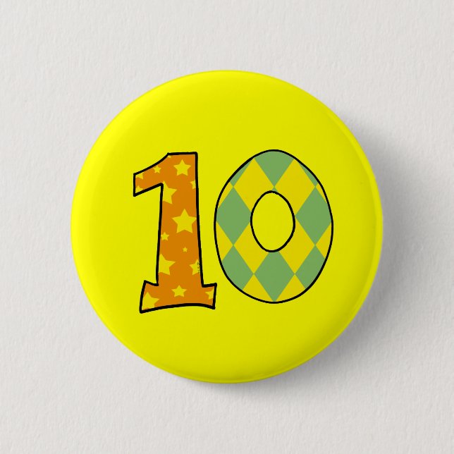 Number 10 pinback button (Front)