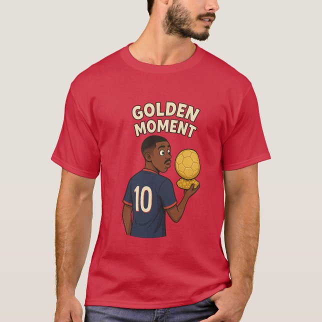  Number 10 Tribute | Cartoon Football Hero T-Shirt (Front)
