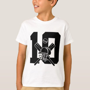 Number 10 Years Cricket 10th Birthday T-Shirt