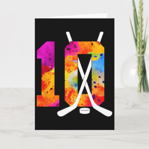 Number 10 Years Ice Hockey 10th Birthday (2) Card