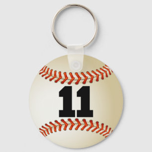 Number 11 Baseball Keychain